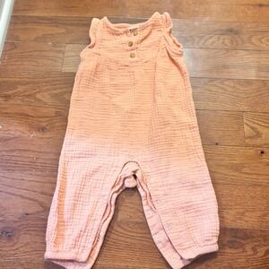 Baby Cat Jack Peach Gauze Ruffle Sleeve Romper Jumpsuit 12M